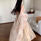 Fairy new Chinese style improved cheongsam halo dyed floral waist long skirt dress R1703