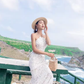 Lace Embroidery Halter Neck Dress Holiday Slim Fit Long Dress Backless Fishtail Beach Dress Women R0185