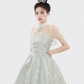 Chinese style improved cheongsam collar top suspender dress summer two-piece suit R4115
