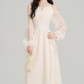 French style beautiful holiday long dress summer new ruffled halter neck off-shoulder dress R2364