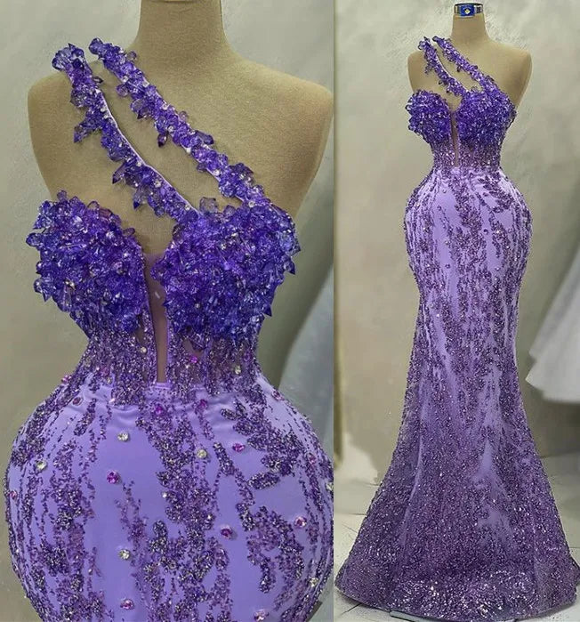Sexy Purple Prom Dress for Women,Elegant Evening Dress Mermaid Style Special Occasion Dress     S7240