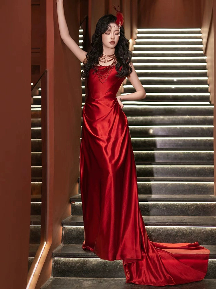 Red Elegant Evening Gowns Long Prom Dress     S7219