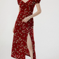 French floral red dress 2025 high-end wear R2703