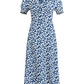 French holiday style long blue 2025 new dress R2605