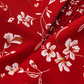 2025 Summer New Red Floral Sexy V-neck Mid-length Holiday Suspender Dress R0919