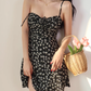 French fresh girl floral suspender skirt slim fit A-line holiday dress short skirt R2806