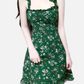2025 Summer New Retro Green Floral Fungus Small A-line Suspender Dress R0926