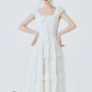 Tea break French gentle style sweet dress new waist temperament long dress R2378
