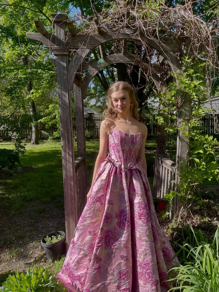 Refined Applique Women's Prom Gown Barbie Pink Waist Fitted Maxi Evening Dress Birthday Dress — Fall Outfit 2026 New  RS3266