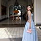 Clean Applique Women's Prom Gown Pale Blue Maxi Evening Dress Birthday Dress — Fall Outfit 2026 New  RS3426