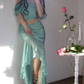 Silky Chiffon Flowy Prom Gown Mint Green Women's Maxi Birthday Dress Casual Dress RS2996
