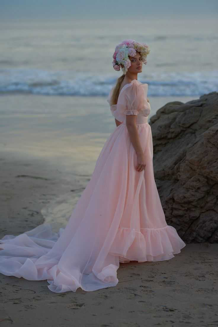 Flowy Pleated High-slit Women's Prom Gown Blush Pink Corset Maxi Evening Dress Birthday Dress — Fall Outfit 2026 New RS3225