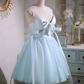Pretty Blue Homecoming Dress , Striped Corset Mini Summer Dress Cami Dress RS1433