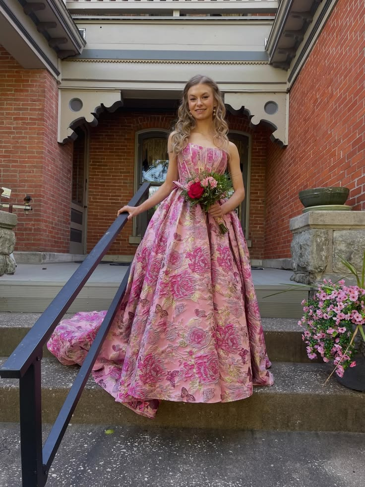 Refined Applique Women's Prom Gown Barbie Pink Waist Fitted Maxi Evening Dress Birthday Dress — Fall Outfit 2026 New  RS3266