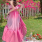 Vibrant Flowy Chiffon Women's Prom Gown Barbie Pink Corset Maxi Evening Dress Birthday Dress — Fall Outfit 2026 New RS3154