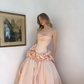Girlish Pleated Chiffon Puffy Prom Gown Blush Pink Women's Corset Maxi Birthday Dress Evening Dress RS2959