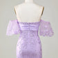 Sweetheart Lace Tight Mini Dress Lavender Homecoming Dress        S3667