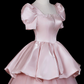 Elegant Pink A-Line Square Tulle Tem Corset Maxi Prom Dress Evening Dress RS404