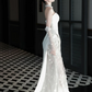 Gorgeous White Mermaid Strapless Applique Bodycon Maxi Wedding Dress RS1161