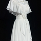 French Chic White Mermaid High Collar Chiffon Shawl Corset Maxi Wedding Dress RS1163