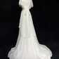 French Chic White Mermaid High Collar Chiffon Shawl Corset Maxi Wedding Dress RS1163