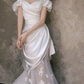 French Chic White Mermaid Off-the-shoulder Embroidery Corset Maxi Wedding Dress RS1164