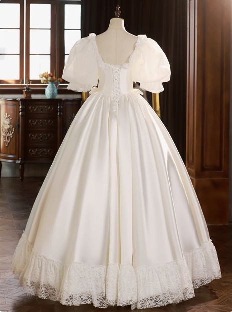 Cute White A-Line Jewel Midi Women Dress Casual Dress Birthday Dress RS097