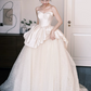 Elegant White A-Line Strapless Tiered Corset Maxi Wedding Dress RS1166