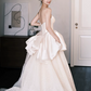 Elegant White A-Line Strapless Tiered Corset Maxi Wedding Dress RS1166