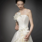 Elegant White Silky A-Line Strapless Applique Satin Corset Maxi Wedding Dress RS1167