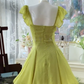 Fresh Bud Green Homecoming Dress ,A-Line Portrait Corset Summer Dress RS1172