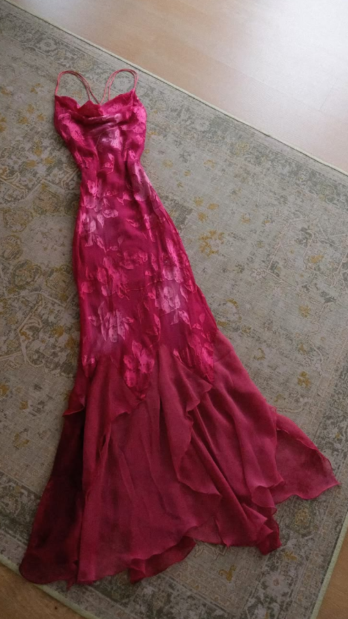 Hot Pink Elegant Prom Dress ,A-Line Spaghetti Straps Bodycon Maxi Summer Dress RS1183