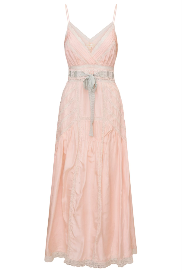 Pretty Champagne Prom Dress ,A-Line Spaghetti Straps Corset Maxi Summer Dress Cami Dress RS1201