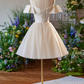 Elegant Ivory Homecoming Dress ,A-Line Spaghetti Straps Corset Short Prom Dress RS999