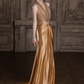 Golden Elegant Silky Prom Dress ,Halter Bodycon Maxi Evening Dress Celebrity Dress RS1212