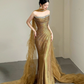 Golden Elegant Sequins Prom Dress ,Glitter Bodycon Maxi Evening Dress RS1215