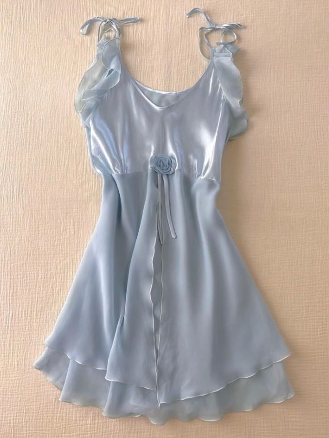Charming Blue Homecoming Dress ,Silky Corset MIni Summer Dress RS1222