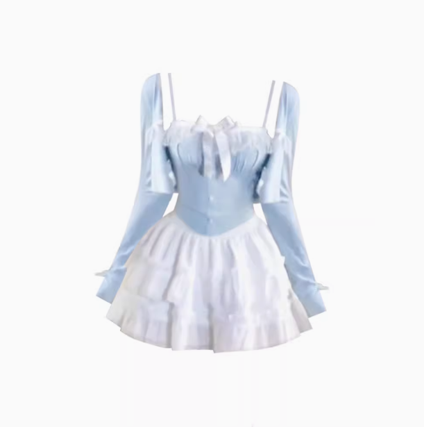 Pure desire style sling long-sleeved cardigan 2025 sweet and spicy A-line skirt suit R1145