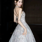 Gorgeous Ivory Beaded Celebrity Dress ,Glitter Corset Maxi Evening Dress RS1234