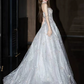Gorgeous Ivory Beaded Celebrity Dress ,Glitter Corset Maxi Evening Dress RS1234