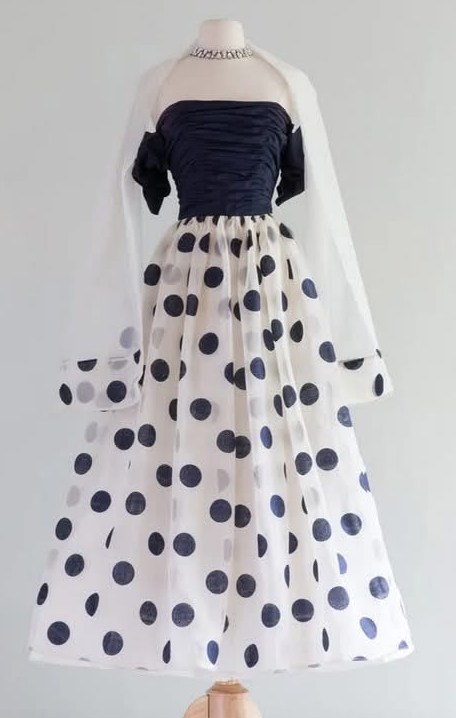 Bohemian Navy Prom Dress ,Polka Dots Corset Maxi Evening Dress RS1236