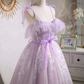 Charming Lavender Homecoming Dress ,A-Line Spaghetti Straps Embroidery Corset Pretty Birthday Dress RS1002