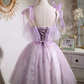 Charming Lavender Homecoming Dress ,A-Line Spaghetti Straps Embroidery Corset Pretty Birthday Dress RS1002