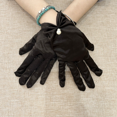 Women's Short Satin Gloves Wedding Wrist Evening Dress Bridal Gloves Opera Wrist Banquet Gloves     S6226