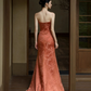 Elegant Orange Celebrity Dress ,Applique Bodycon Maxi Evening Dress RS1241