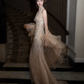 Elegant Golden Prom Dress ,Halter Sequins Bodycon Maxi Evening Dress RS1242