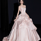 Princess Style Pink Quinceanera Dress ,Silky Corset Maxi Evening Dress RS1243