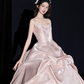 Princess Style Pink Quinceanera Dress ,Silky Corset Maxi Evening Dress RS1243