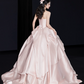 Princess Style Pink Quinceanera Dress ,Silky Corset Maxi Evening Dress RS1243