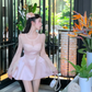 Thousands of gold lace long-sleeved dress 2025 sweet fluffy waist princess dress R1387